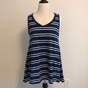 NY&C Blue and White Striped Tunic Tank Top Size S